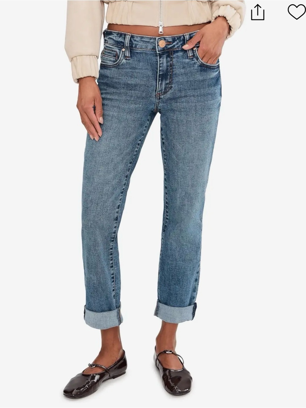 Kut From The Kloth Catherine Boyfriend Classic Mid Wash Women’s Jeans -14
